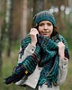 szale damskie Duży szal MAXCOLOR handmade " leśna harmonia" 4