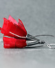 kolczyki wire wrapping Srebrne kolczyki  czerwone dzwonki 3