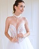 Biżuteria ślubna Choker wiązany z perłami model Fia 2