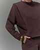 bluza bez kaptura damska Bluza Art z bawełny z poduchami choclate 4