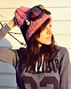 czapki damskie Czapka różowa handmade  beanie z wełną 1