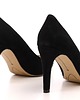 czółenka damskie Czółenka skórzane na szpilce - czarne  (6393) 2