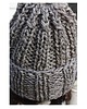 czapki damskie Szara czapka beanie z wełną Alpaka 4