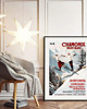 grafiki i ilustracje PLAKAT zimowy vintage,  Chamonix retro poster, narty ilustracja 1