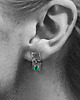 kolczyki srebrne Srebro z cyrkonią - kolczyki EMERALD oksydowane 2