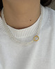 korale Naszyjnik ZAPIĘCIE KOŁO jadeit AKCENT kamienie naturalne biały 1