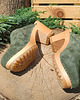 sandały i klapki damskie Sandały ze skóry zamszowej i drewna 6