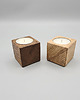 świeczniki i świece Zestaw 3 świeczników drewnianych z litego dębu na tealight 1