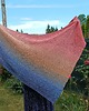 szale damskie Asymetryczna Chusta Pastelowy Motyl Ombre 4