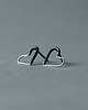 kolczyki wire wrapping Srebrne kolczyki wkrętki serca LOVE małe 1