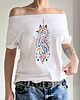 t-shirt damskie Lis boho kolory Biały Oversize 1