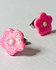 kolczyki z masy plastycznej Kolczyki różowe kwiatki 3