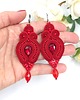 kolczyki soutache Kolczyki sutasz czerwone Verra eleganckie wieczorowe z kryształkami 1