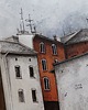 obrazy Obrazek - śląskie podwórko - 15x21cm - oryginał na płótnie 3