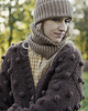 szale damskie Komin merino w prążki Soft Snood - ciemny beż 1