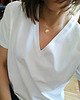 t-shirt damskie Biały T-shirt basic V-NECK COCO 1