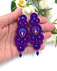 kolczyki soutache Kolczyki sutasz fioletowe Keira wieczorowe eleganckie z kryształkami 1