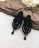 kolczyki soutache Nano kolczyki sutasz czarne z jadeitami długie wieczorowe eleganckie 2