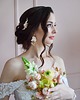 Ślubne ozdoby do włosów Grzebyk z kwiatami brzoskwiniowymi 3
