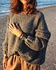 swetry damskie  Szary sweter oversize handmade z wełną 1