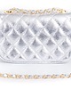 torby na ramię Torebka skórzana pikowana - srebrna (7027) 2