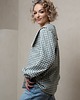 koszule damskie  Bawełniana koszula z dużym kołnierzem w strukturalną kratkę, GREEN JULIA 4