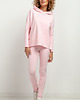 bluza z kapturem damska Szeroka bluza z kapturem T379, jasnoróżowa 2