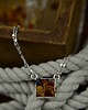 chokery Srebrny choker - naszyjnik z bursztynem 4