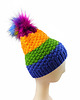 czapki damskie 6904 Energetyczna Czapka Beanie w Żywe Pasy z Pomponem 2