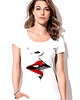 t-shirt damskie Koszulka damska biała Pocałunek 1