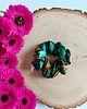 gumki do włosów Satynowa gumka satynowa scrunchie owijka frotka szmaragdowy blask MIDI 3