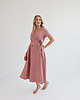 sukienki midi damskie Lniana Sukienka JASMINE DUSTY PINK 3