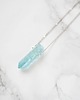 wisiory Bright Blue Titanium Crystal Point Necklace 1