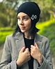 czapki damskie Luźna czapka z bawełny logo kolorowe "Czarny" 4