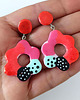 kolczyki z masy plastycznej Duże Kolczyki Pomarańczowe Kwiaty 2