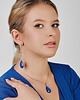 kolczyki szklane Długie kolczyki o szafirowym wykończeniu Ebru 1
