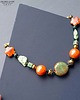 korale Elegancko i unikatowo Naszyjnik w kolorach jesieni z ceramiki i howlitu Prezent 6