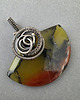 wisiory Olleandra - opal w oksydowanym srebrze, wire-wrapping 1