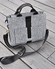torebki do ręki Designerska torebka - szara - czarny pas - mini 2