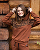bluza z kapturem damska Bluza brown+zebra 2