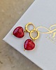 kolczyki pozłacane Kolczyki RED HEARTS- srebro złocone 24K 2
