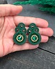 kolczyki soutache Kolczyki sutasz sztyfty małe zielone z kryształkami Gracia 2
