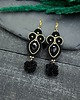 kolczyki soutache Kolczyki sutasz złoto czarne Rosalia z kryształkiem i kwiatkiem 2