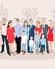 plakaty Ilustracja, portret rodzinny, duża rodzina 1