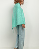 swetry damskie  Ponczo z dzianiny swetrowej, T419, one size, seledyn 2