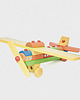 klocki i zabawki drewniane Samolot z klocków tęczowy DUŻY + personalizacja 2