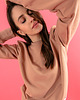bluza bez kaptura damska Bluza basic choco F1406 2