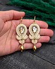 kolczyki soutache Kolczyki sutasz kremowo złote klasyczne z kryształkiem Ana 1
