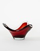 patery i talerze Patera rubinowa, szkło Murano, włoski design, lata 60, produkcja: Włochy 2