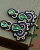 kolczyki soutache Zielono srebrne kolczyki sutasz soutache 3